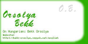 orsolya bekk business card